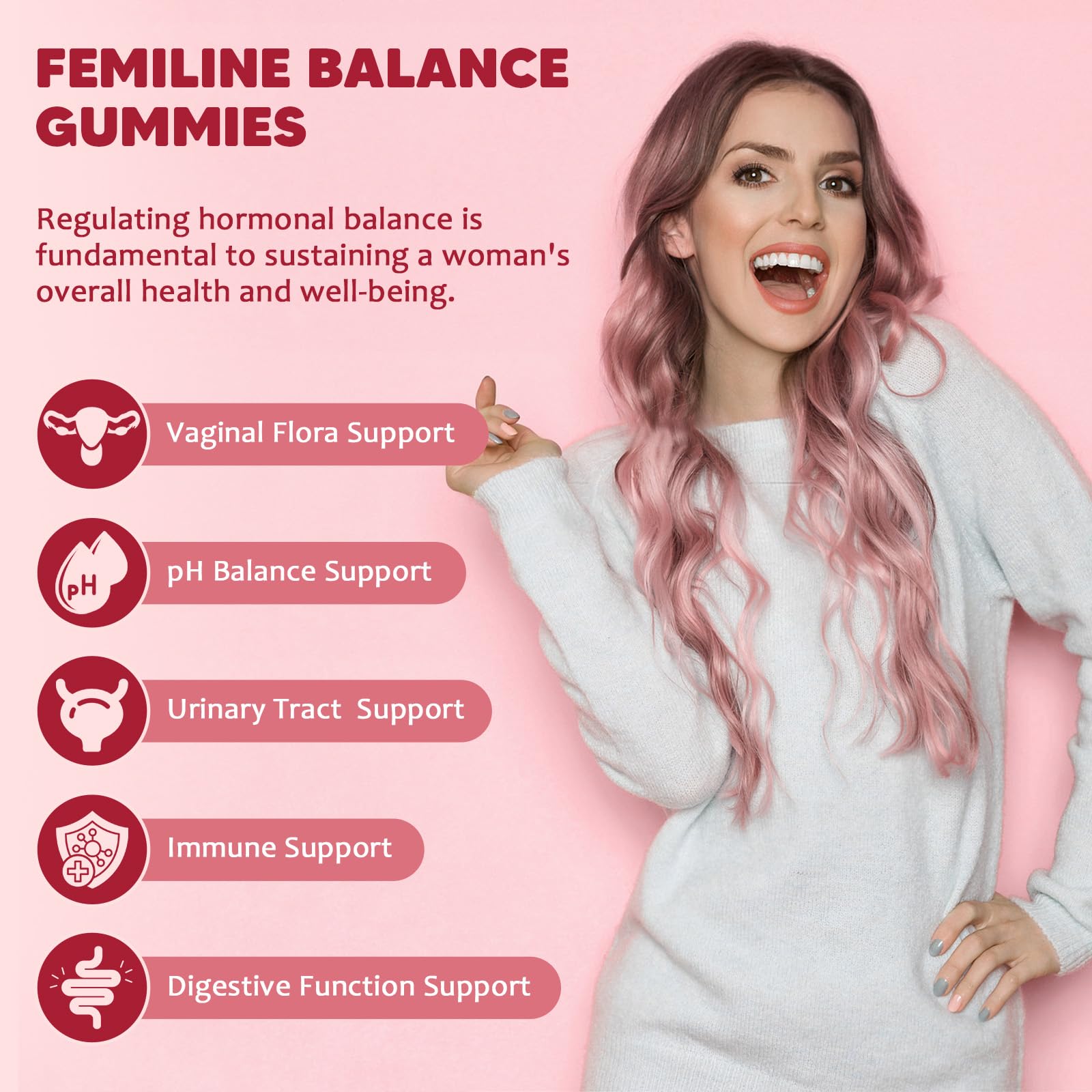 GORNVB Premium Feminine Balance Gummies for Women, Support pH Balance & Vaginal Probiotics Health Gummies with Cranberry Pineapple Powder, D-Mannose, Sugar Free, Gluten Free, Vegan GORNVBAu supplements