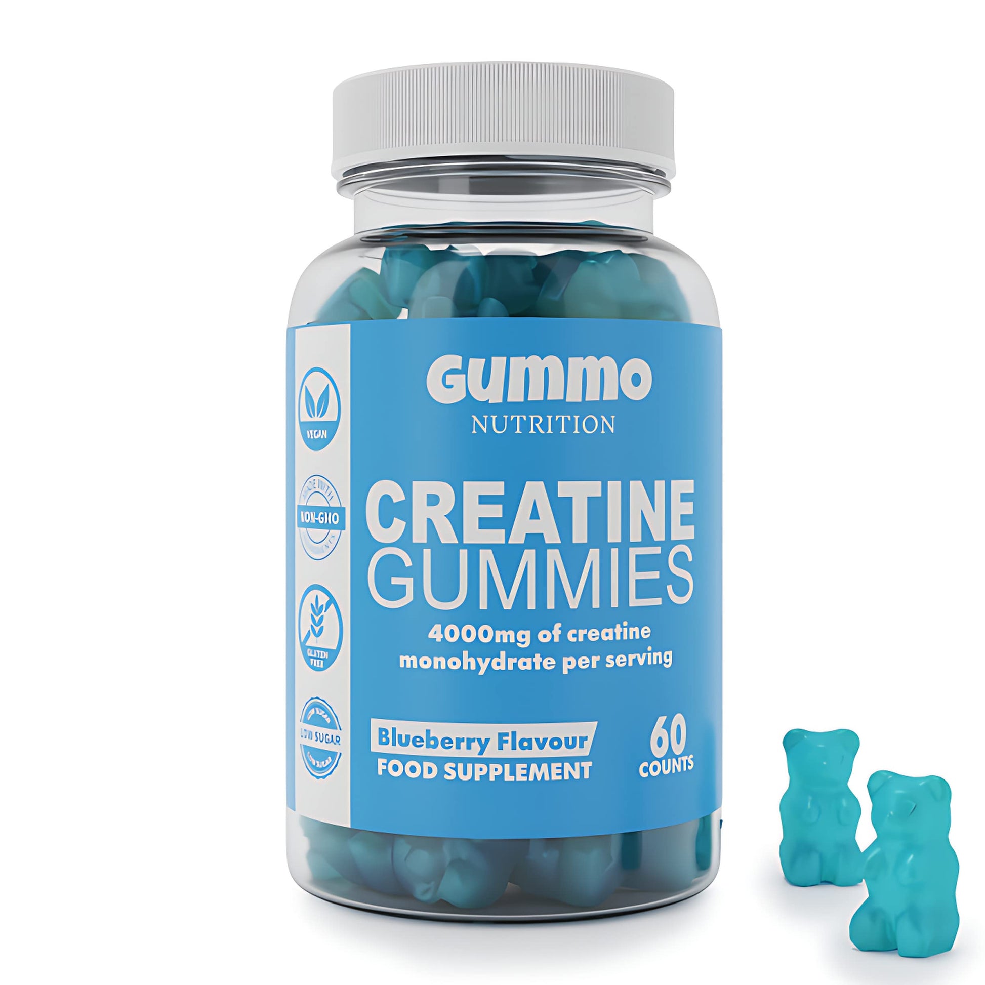 Creatine Monohydrate Gummies 4000mg for Men & Women - 60 Chewable Creatine GUMMO NUTRITIONUS supplements