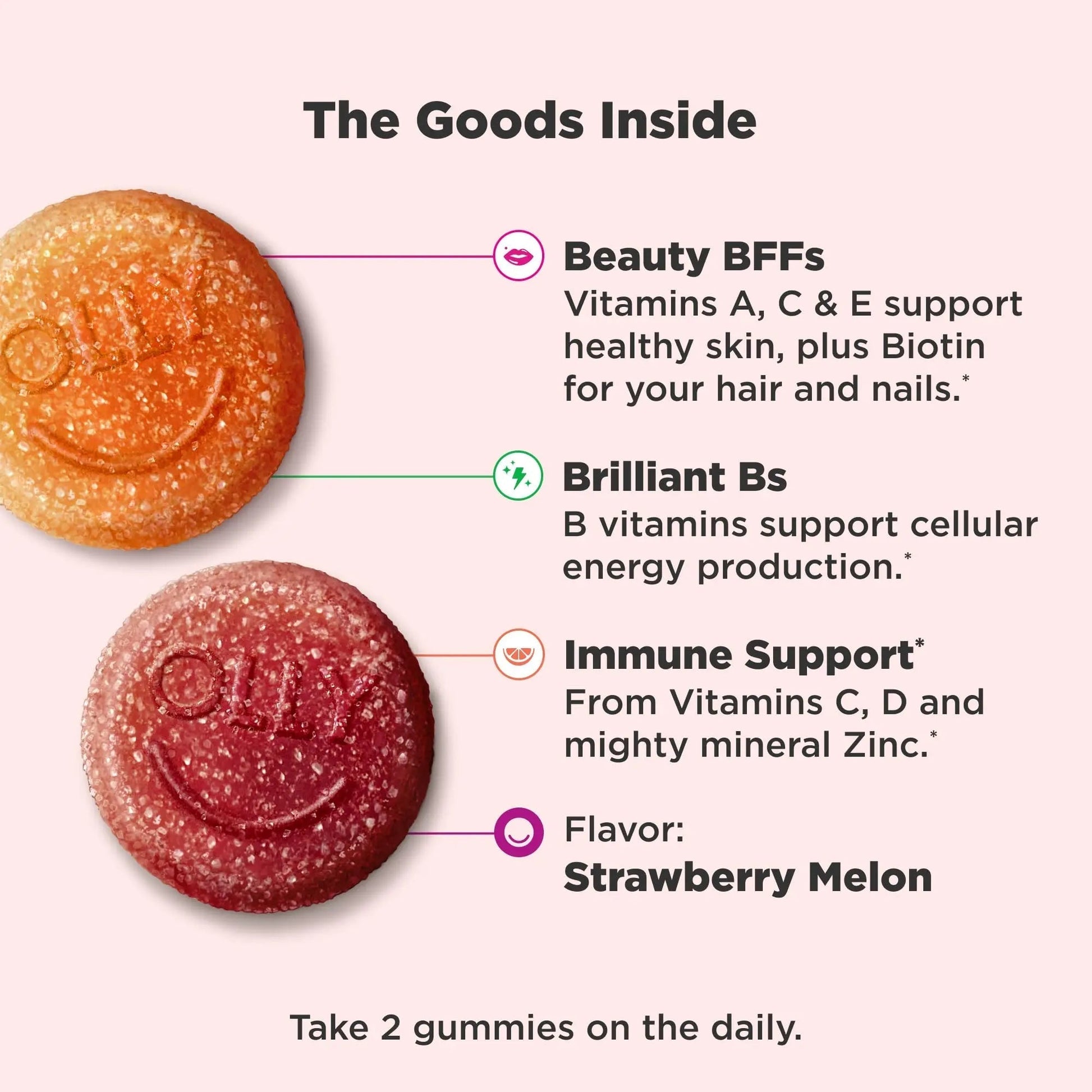 OLLY Teen Girl Multi Gummy, Healthy Skin and Immune Support, 15 Essential Vitamins, Biotin, Zinc, Calcium, Chewable Multivitamin OLLYAu supplements