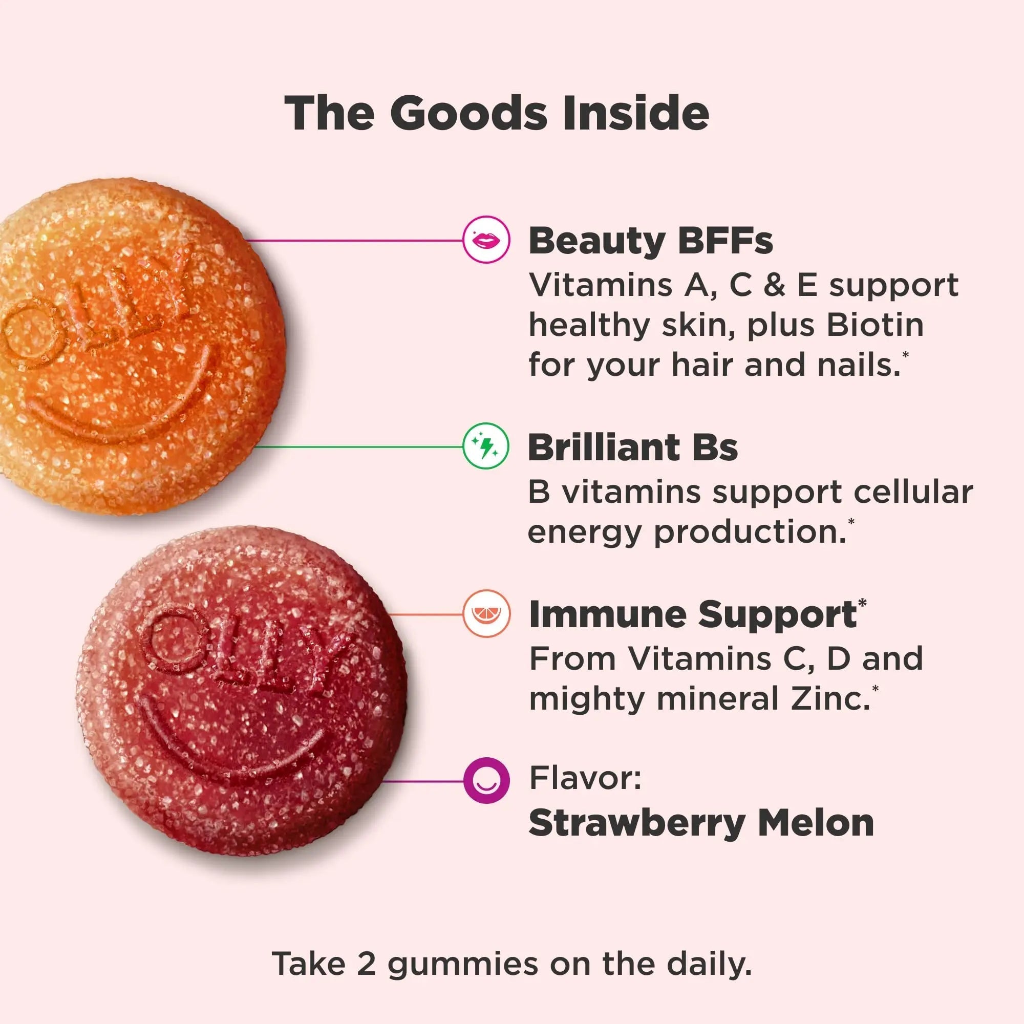 OLLY Teen Girl Multi Gummy, Healthy Skin and Immune Support, 15 Essential Vitamins, Biotin, Zinc, Calcium, Chewable Multivitamin OLLYAu supplements