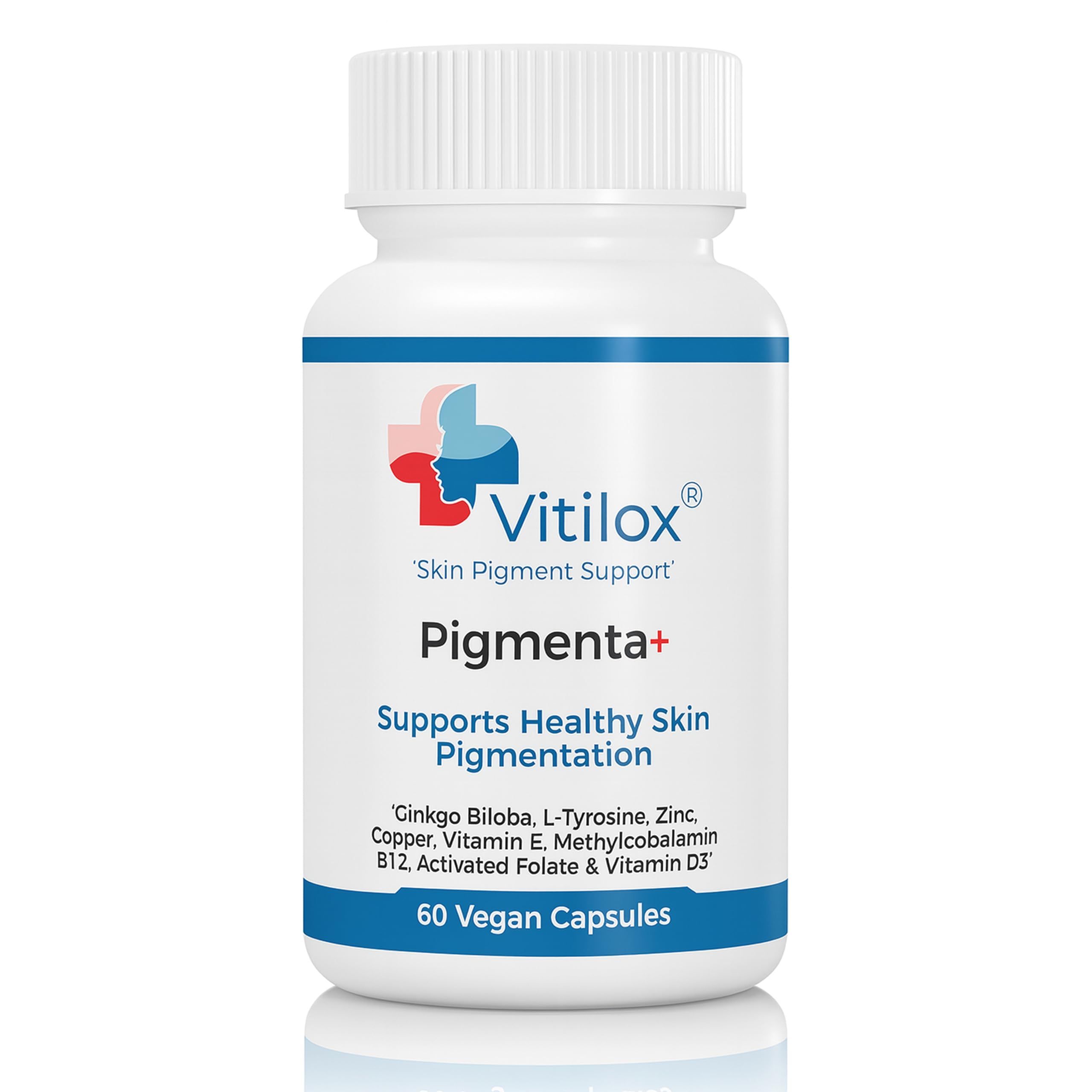 Vitilox Pigmenta+ Advanced, Skin Tone Support Supplement – 60 Tablets | 2 Months | Natural Vitiligo Skin Pigmentation Support | Reduce White Body Spots VitiloxAu supplements