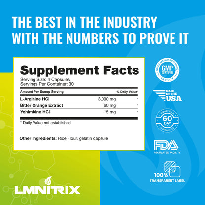 LMNITRIX VEINZ OG Nitric Oxide Booster Pills with Yohimbe Pump Supplement N.O. Mens LMNITRIXUS supplements