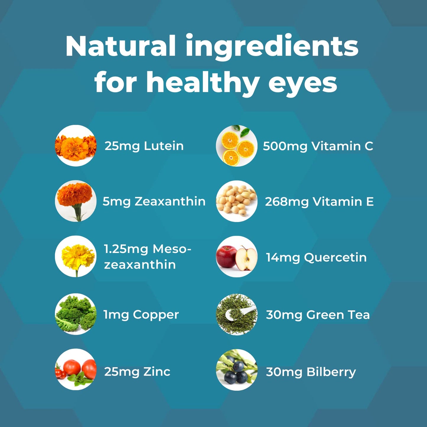 Natural Eye Health Vitamins with Bilberry Zeaxanthin Lutein - Macular Supp EyecheckUS supplements