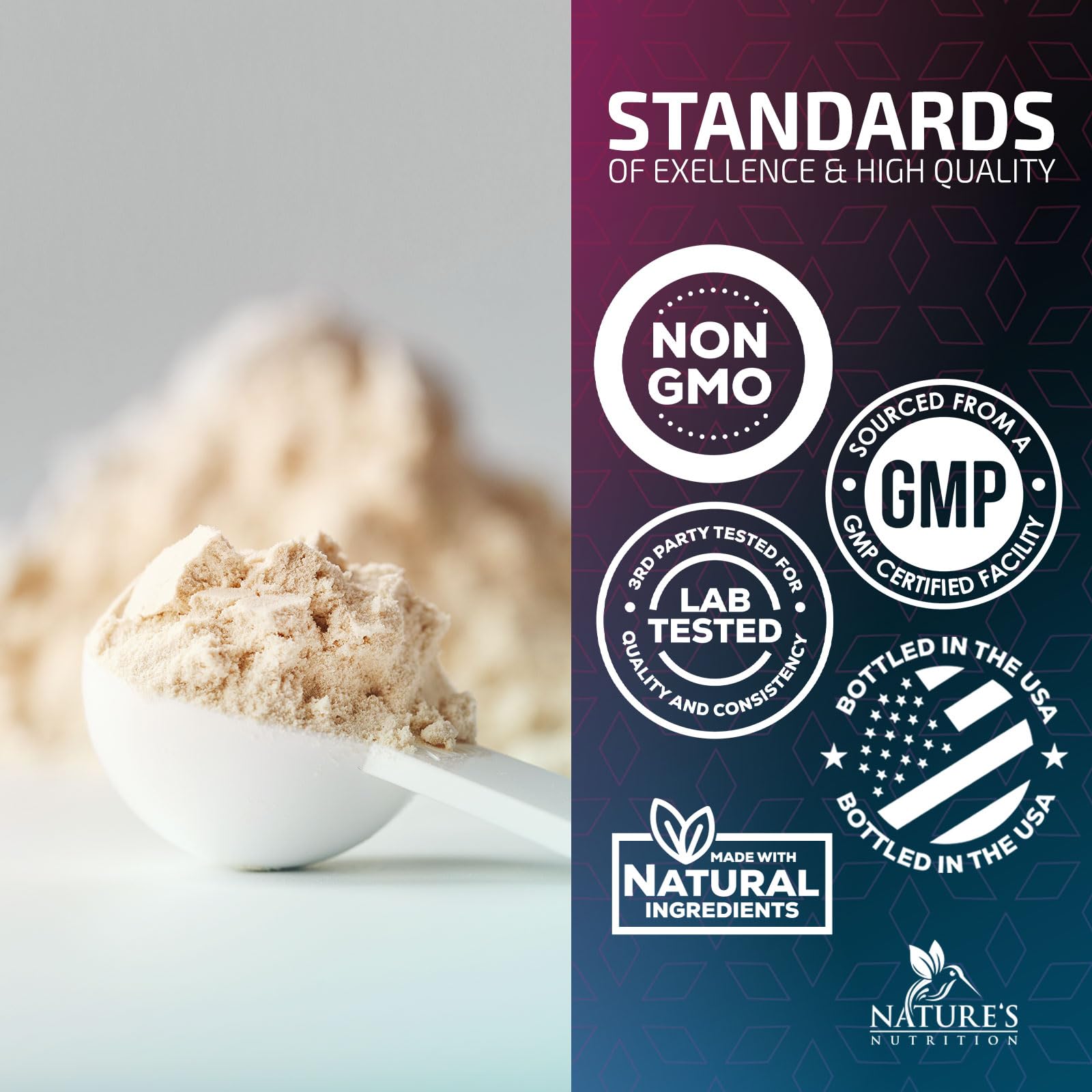Whey Protein Powder 26g - Vanilla Ice Cream Whey Isolate Protein for Muscle Growth Nature's NutritionUS supplements