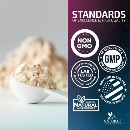 Whey Protein Powder 26g - Vanilla Ice Cream Whey Isolate Protein for Muscle Growth Nature's NutritionUS supplements