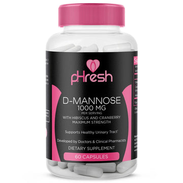 ACE NUTRITION pHresh D-Mannose with Cranberry Capsules for Women and Men, Maximum Strength 1000 mg Per Serving - Supports: Urinary Tract Health - Made in The USA ACE NUTRITIONAu supplements