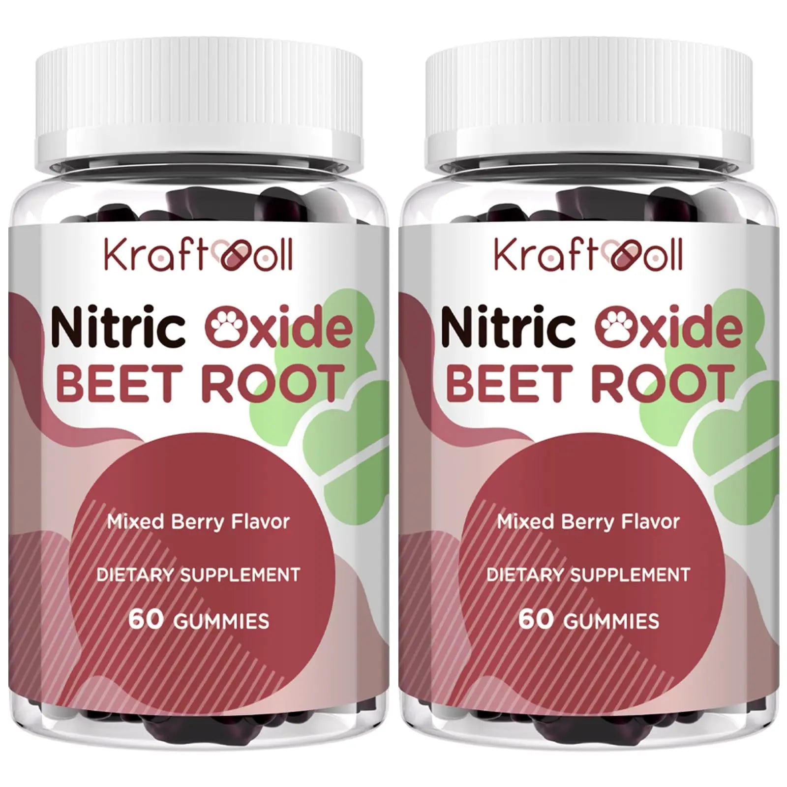 Kraftvoll Nitric Oxide Beet Root Gummies – Sugar-Free Beet Chewables, Mixed Berry Flavor with Grapeseed Powder, Pomegranate, Vitamin C & B12 – Nitric Oxide Supplements for Men – 60 Gummies (2 Bottles) KraftvollAu supplements