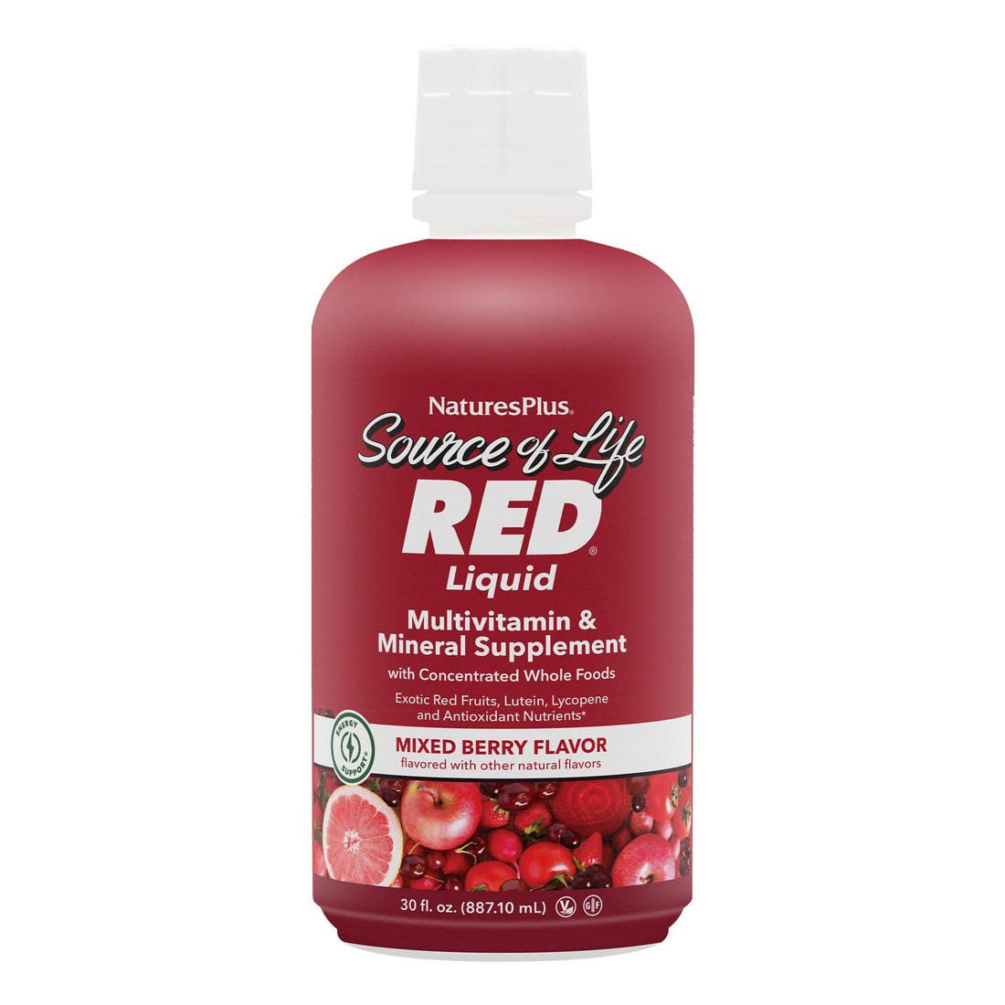 NaturesPlus Source of Life RED Multivitamin Liquid - 30 oz - Energy & Immune Support - with Exotic Red Fruits, Lycopene & Lutein - Vegetarian & Gluten Free - 30 Servings NaturesPlusAu supplements