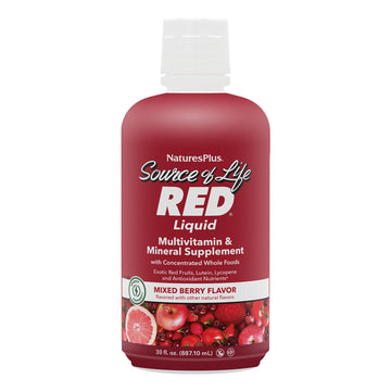 NaturesPlus Source of Life RED Multivitamin Liquid - 30 oz - Energy & Immune Support - with Exotic Red Fruits, Lycopene & Lutein - Vegetarian & Gluten Free - 30 Servings NaturesPlusAu supplements