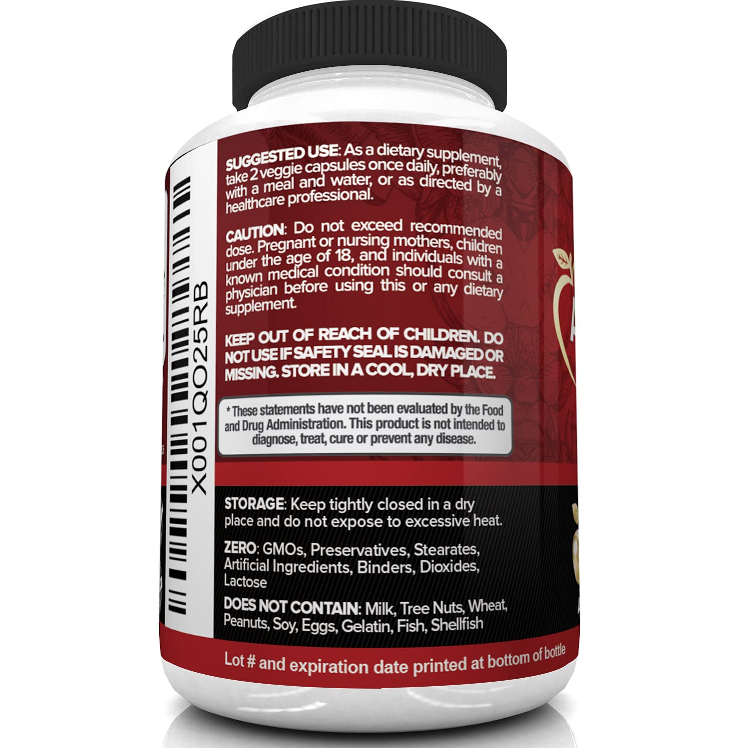 Nutrivein Apple Cider Vinegar Capsules with Mother - 1600mg - 120 Vegan NutriveinUS supplements