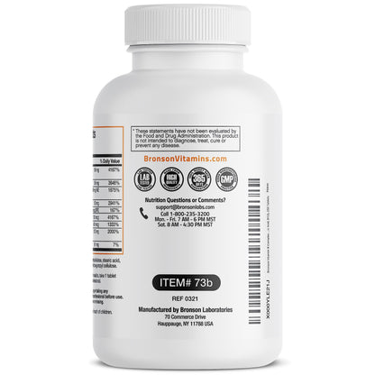 Bronson Super B Vitamin B Complex Sustained Slow Release Vitamin B1, B2, B3, B6, B9 BronsonUS supplements