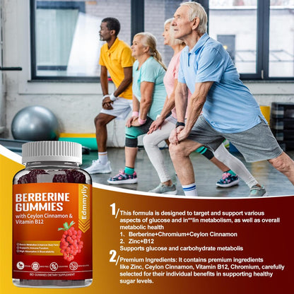 Berberine Gummies 1600mg with Ceylon Cinnamon Sugar Free High Potency Berberine EdmmyliyUS supplements