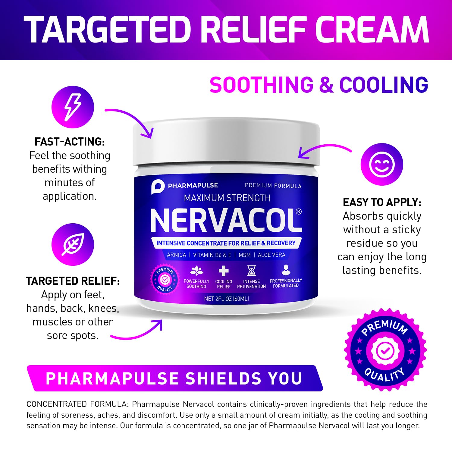 Pharmapulse Neuropathy Cream – Maximum Strength for Feet, Hands, Legs, Toes, Lower Back - Alpha Lipoic Acid, Arnica, Vitamin B6, Aloe Vera, MSM - Effective Soothing PharmapulseAu supplements