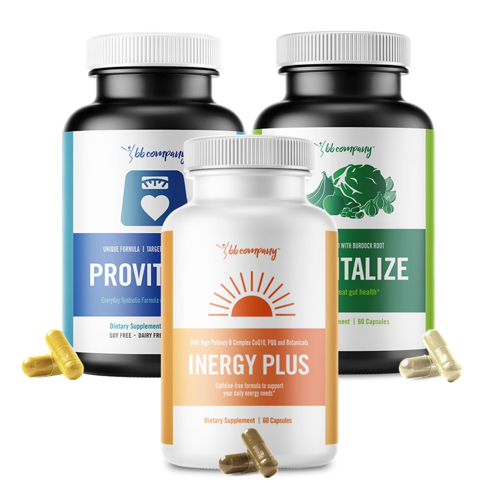 BB Company Menokit Bundle | Menopause Vitamins - Soothes Joint Aches, Boosts Energy, Mental Clarity, Gut Health | Provitalize, Previtalize & inergyPLUS | Value Bundle | Packaging Vary | 30 Day Supply BB CompanyAu supplements
