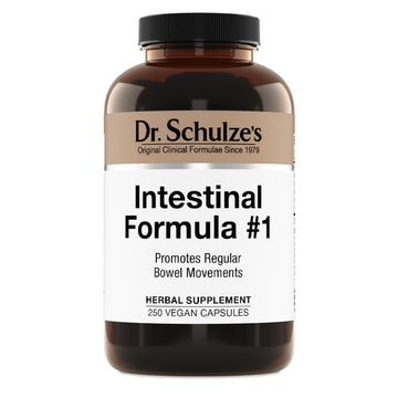 Dr. Schulze's Intestinal Formula #1 - Bowel Movement Supplement for Colon Health Support - Bloating & Constipation Aid - Intestinal Cleanse - All-Natural - Plant-Based - Vegan - 250 Count Dr. Schulze'sAu supplements