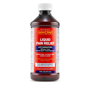 GeriCare Regular Strength Liquid Acetaminophen 160 mg, Pain Reliever, Fever Reducer, Aspirin & Alcohol Free, Cherry Flavored 16 Fl Oz (Pack of 2) GeriCareAu supplements