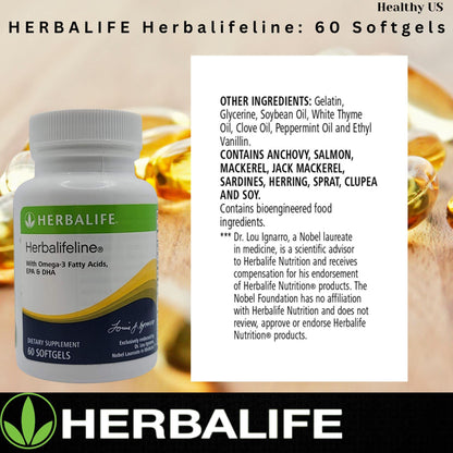 Herbalife Herbalifeline: 60 Softgels with Vitamin E, Marine Lipid Complex, Omega-3 Fatty HerbalifeUS supplements