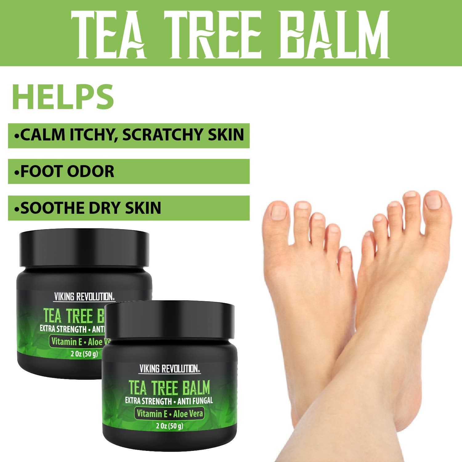 Viking Revolution Tea Tree Oil Cream - Super Balm Athletes Foot Cream - for Eczema Viking RevolutionUS supplements