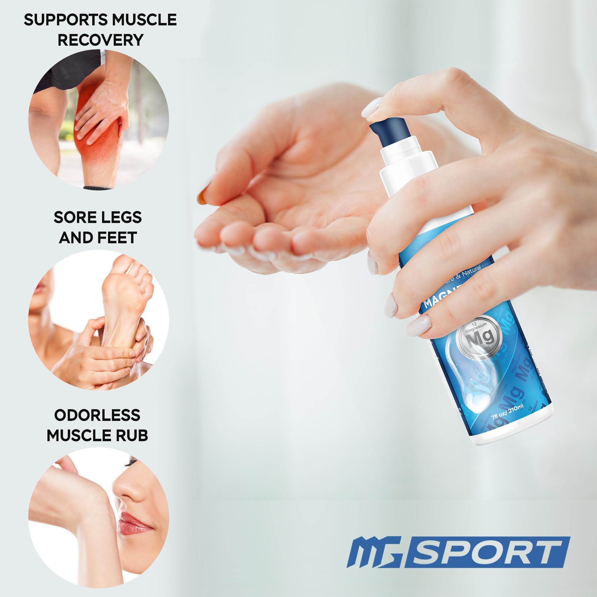 High Absorption Zinc and Magnesium Bundle for Muscle Recovery - Zinc Supplement and Transdermal Magnesium Gel for Leg Cramps MgSportAu supplements