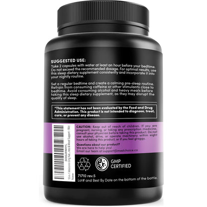 10-in-1 Melatonin Capsules - Melatonin 5mg Natural Sleep Aid for Adults MEDCHOICEUS supplements