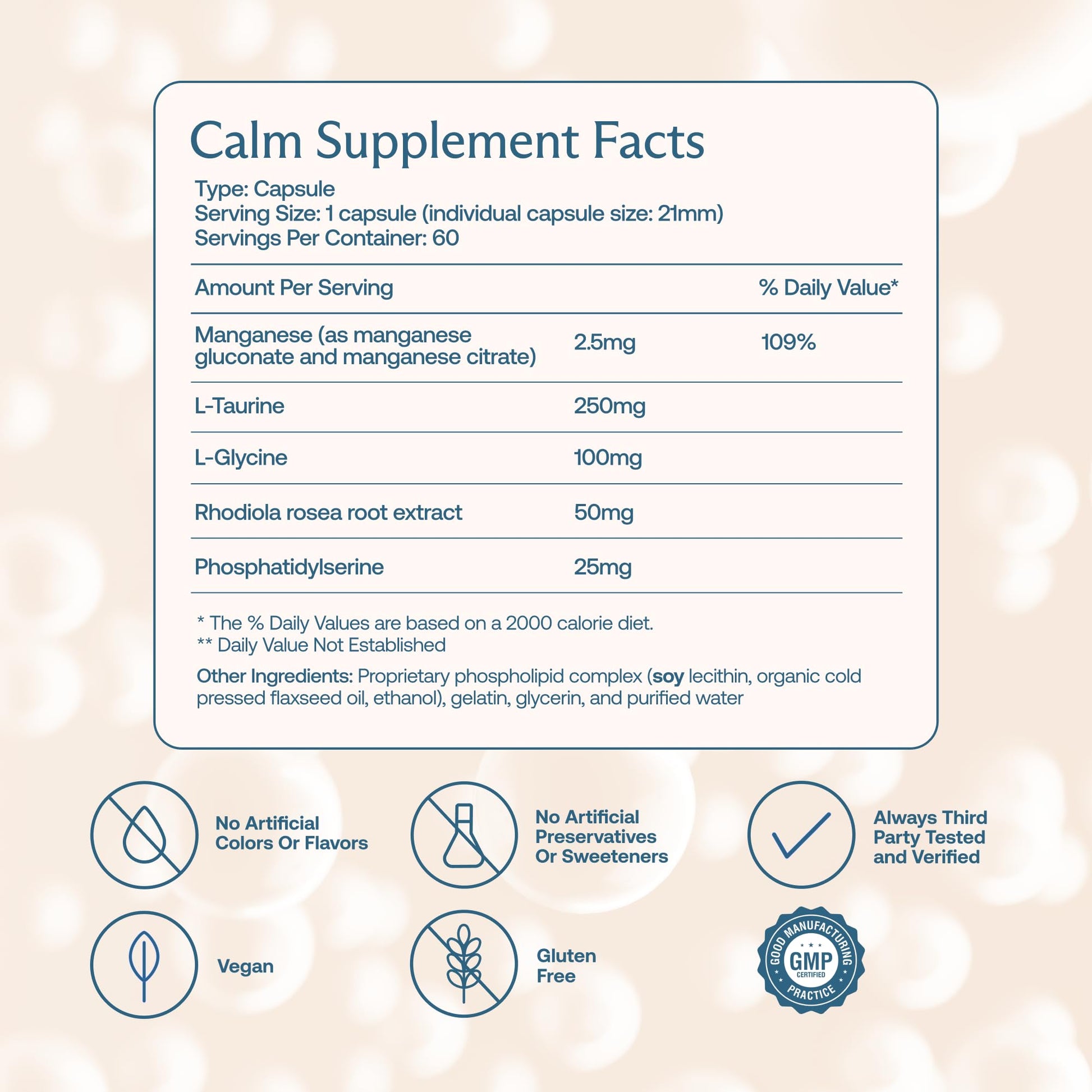 BodyBio Calm - Natural Stress Relief Blend with Rhodiola, Glycine & Phosphatidylserine - Supports Relaxation, Mental Focus & Balanced Cortisol - Non - Drowsy Formula BodyBioAu supplements