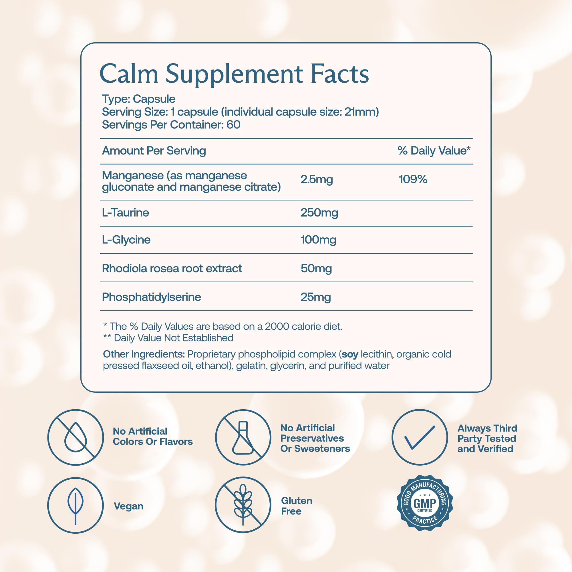 BodyBio Calm - Natural Stress Relief Blend with Rhodiola, Glycine & Phosphatidylserine - Supports Relaxation, Mental Focus & Balanced Cortisol - Non - Drowsy Formula BodyBioAu supplements