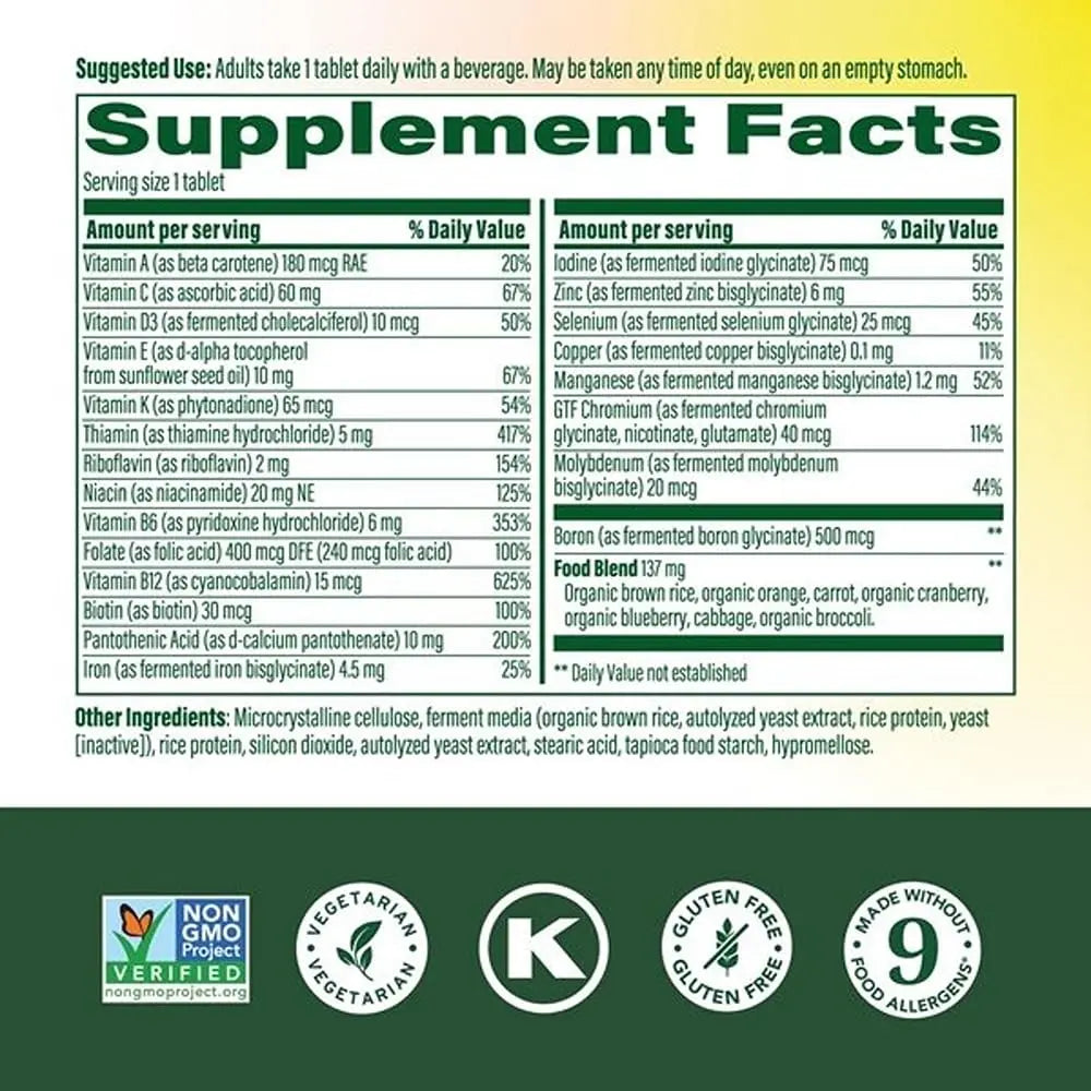 MegaFood One Daily Multivitamin for Women and Men, Immune Support Supplement with Real Food, Vitamin C & Vitamin B, Bone Health, Cellular Energy Metabolism, Vegetarian, Non-GMO, 90 Tablets MegaFoodnz supplements