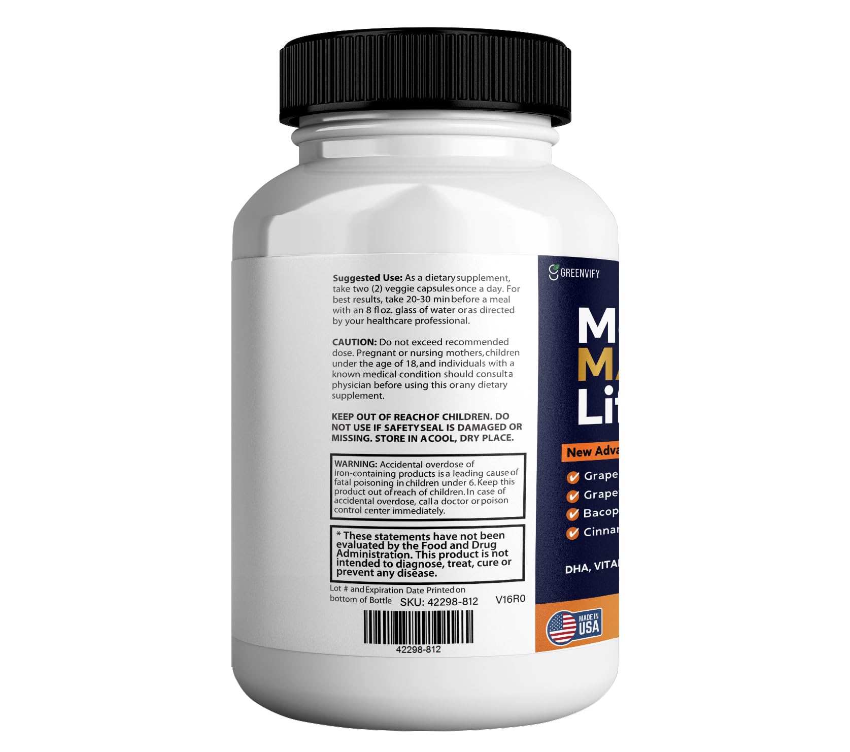 GREENVIFY Memory MAX Lift Brain Support Supplement, 60 Capsules, with Vitamins and Herbal Blend, 30 Day Supply (1) GREENVIFYAu supplements