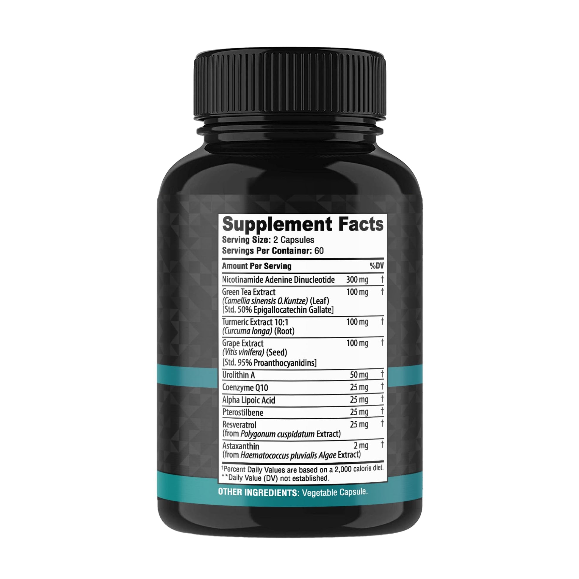 NAD+ Supplement Complex – NAD Supplement+ 300 mg with Astaxanthin, Urolithin A, Resveratrol, CoQ10 & Antioxidant Blend – Cellular Energy, Mitochondrial Support – 120 Count (Pack of 1) VitabemAu supplements