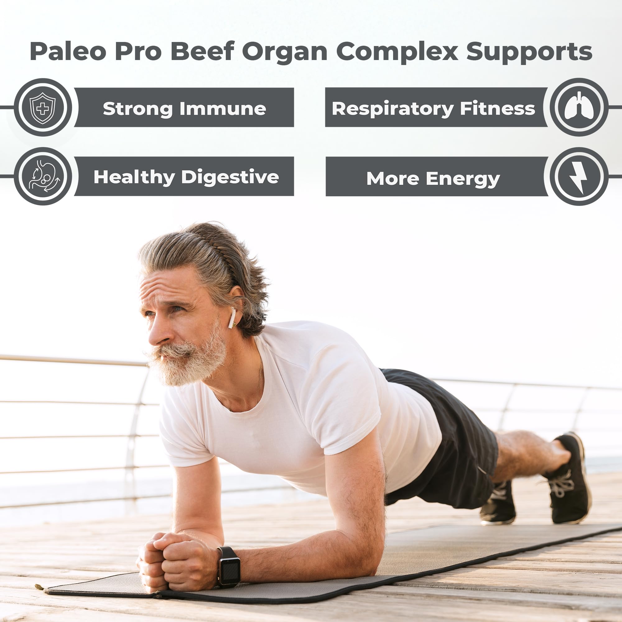 Paleo Pro O.G. Blend Premium Beef Organs Capsules, Kidney, Heart, Liver, Spleen and Pancreas from Grass Fed & Pastured Cows, Dietary Supplement, No GMO, 180 Capsules (Beef Organ Complex) Paleo ProAu supplements