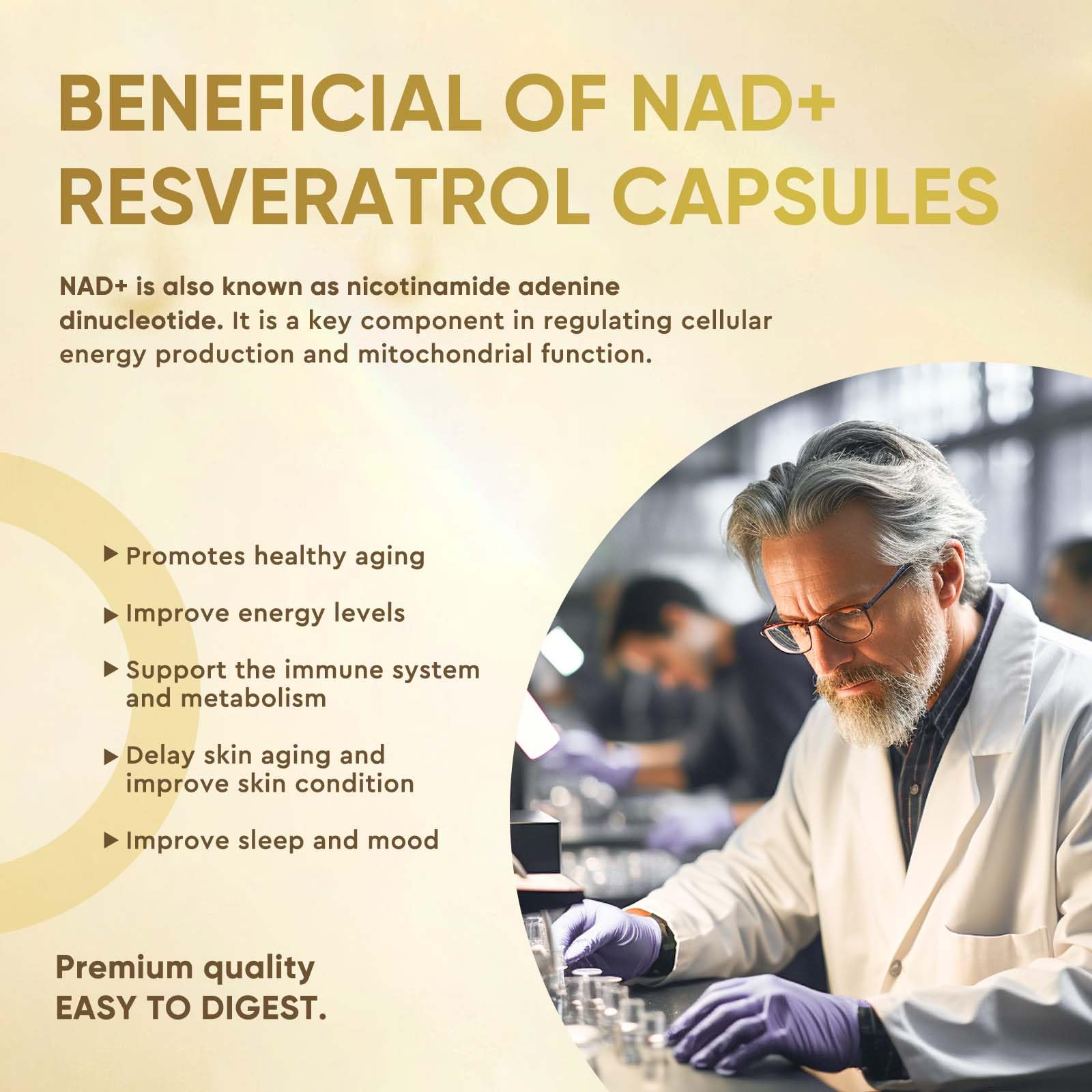 Life Nutrition NAD+ Supplement 1000 mg - 120 Capsules True NAD+ & Resveratrol, NMN Alternative Supports Anti-Aging, Cellular Energy & Repair, Metabolism & Brain Boost for Men & Women Life NutritionAu supplements