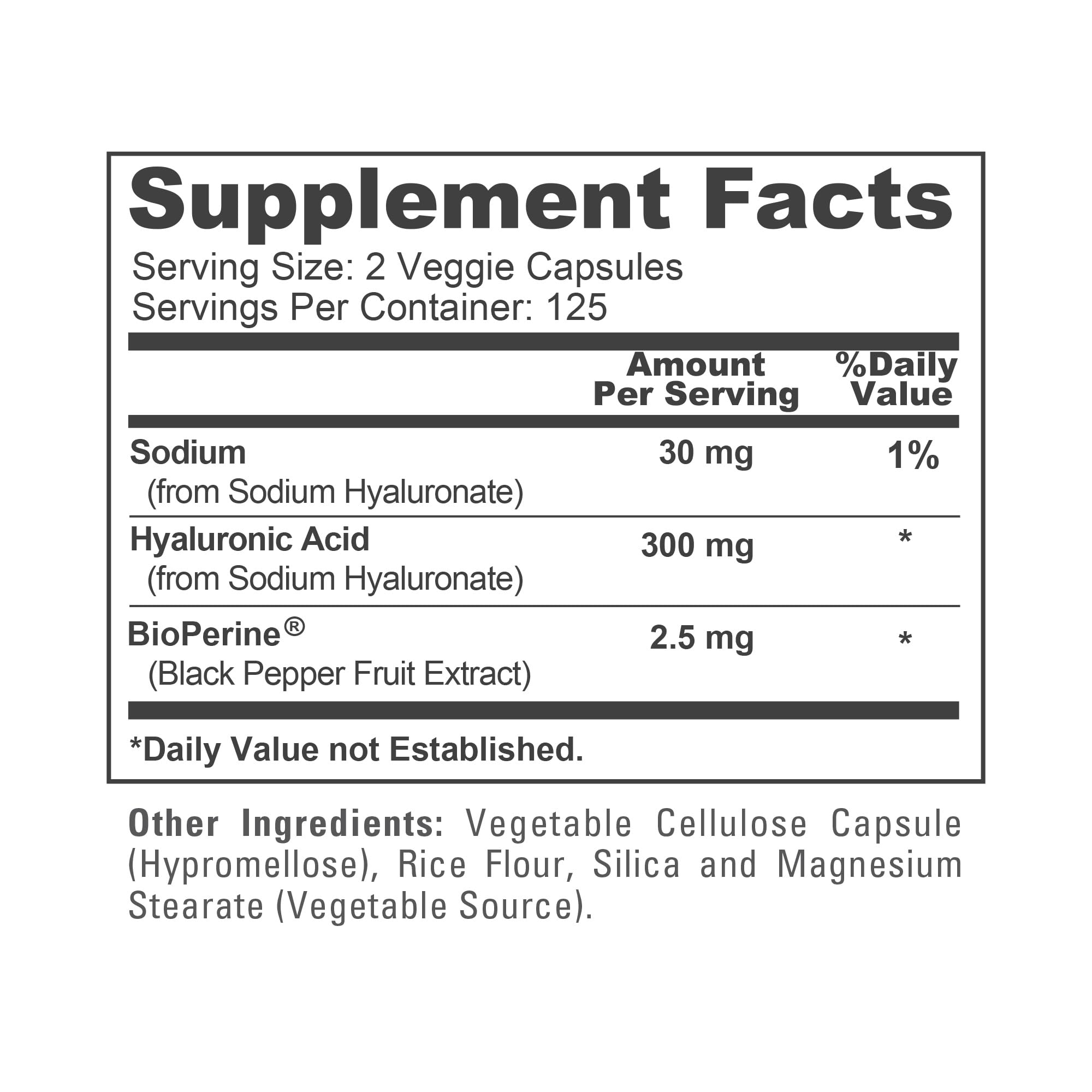 NusaPure Hyaluronic Acid 300mg 250 Veggie Capsules (Non-GMO, Vegan) NusaPureAu supplements