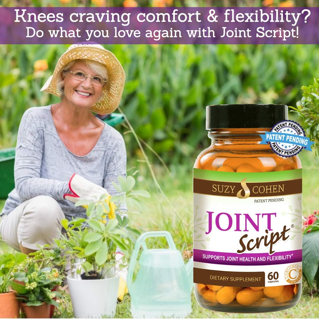 Suzy Cohen Joint Script Joint Support Supplement with Hyaluronic Acid, C3 Curcumin Turmeric Extract, MSM, Collagen Peptides, Ginger, and Boswellia for Maximum Flexibility, Tendon and Cartilage Health Script EssentialsAu supplements