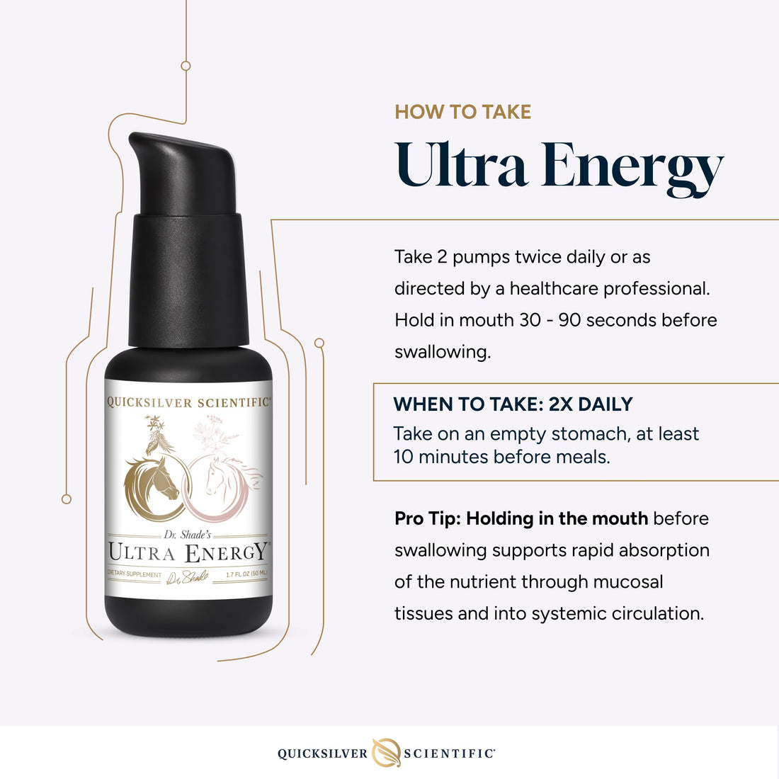 Quicksilver Scientific Dr. Shade's Ultra Energy - Liposomal Adaptogenic Adrenal, Cognitive Support Supplement with Rhodiola, Reishi, Ashwagandha for Women + Men (1.7 fl oz / 50ml) Quicksilver ScientificUS supplements