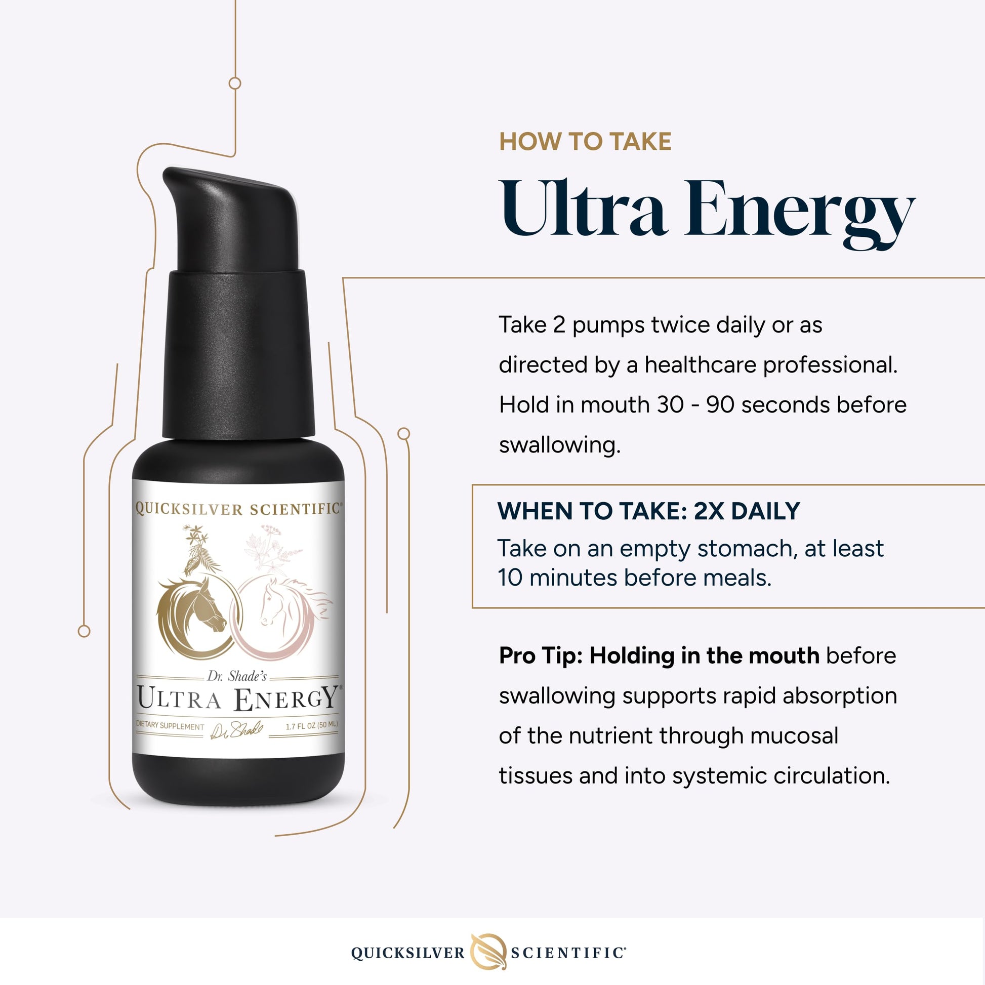 Quicksilver Scientific Dr. Shade's Ultra Energy - Liposomal Adaptogenic Adrenal, Cognitive Support Supplement with Rhodiola, Reishi, Ashwagandha for Women + Men (1.7 fl oz / 50ml) Quicksilver ScientificUS supplements