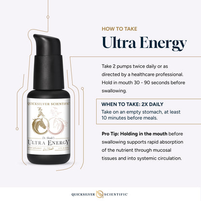 Quicksilver Scientific Dr. Shade's Ultra Energy - Liposomal Adaptogenic Adrenal, Cognitive Support Supplement with Rhodiola, Reishi, Ashwagandha for Women + Men (1.7 fl oz / 50ml) Quicksilver ScientificUS supplements