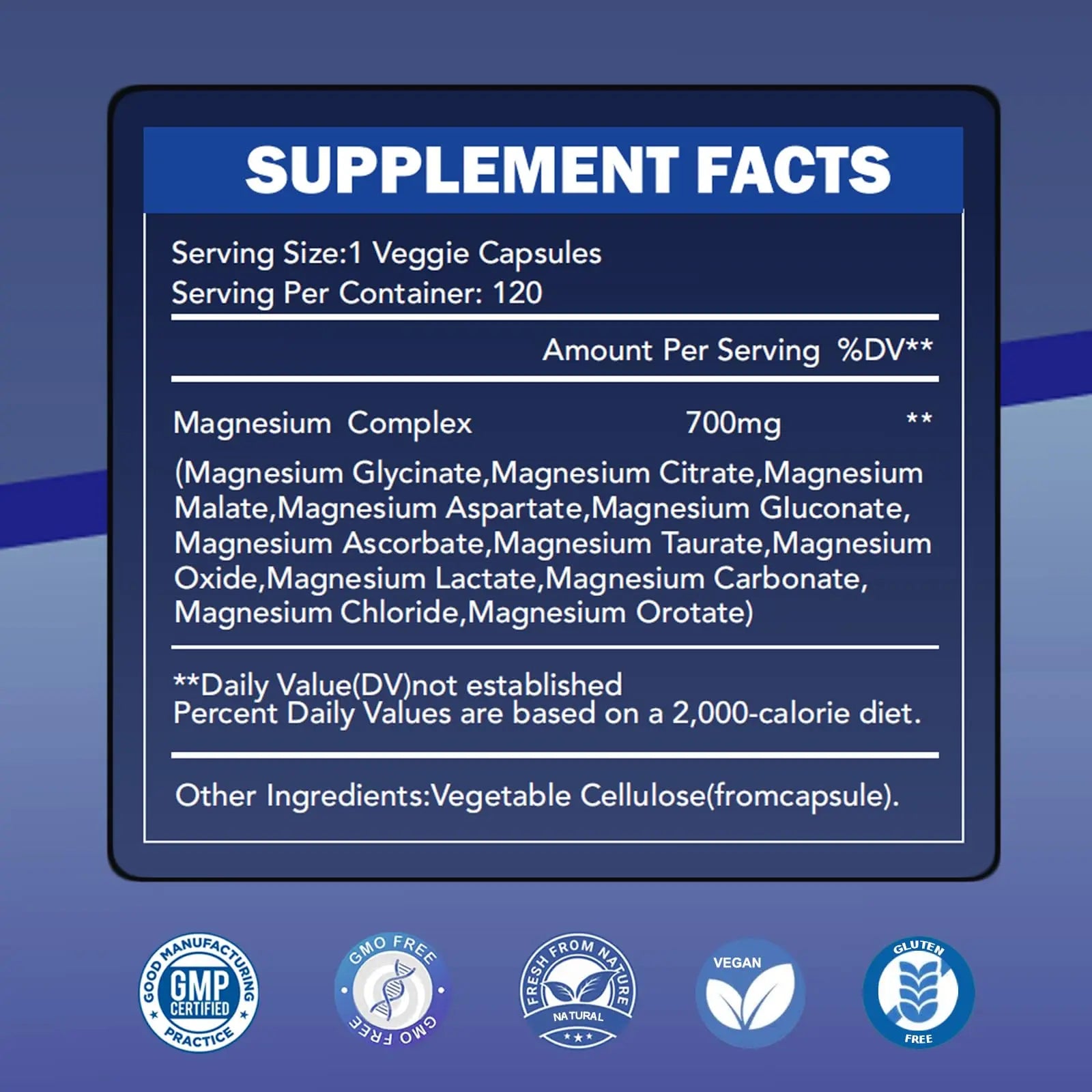 Magnesium Complex 700mg 12 in 1 Magnesium Supplement with Glycinate, Citrate, Malate | Sleep, Calm, Muscle Relaxation, Heart Health Support | Vegan 120 Capsules WINYELnz supplements