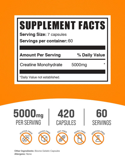 BULKSUPPLEMENTS.COM Creatine Monohydrate Capsules - Micronized Creatine Monohyd BULKSUPPLEMENTS.COMUS supplements