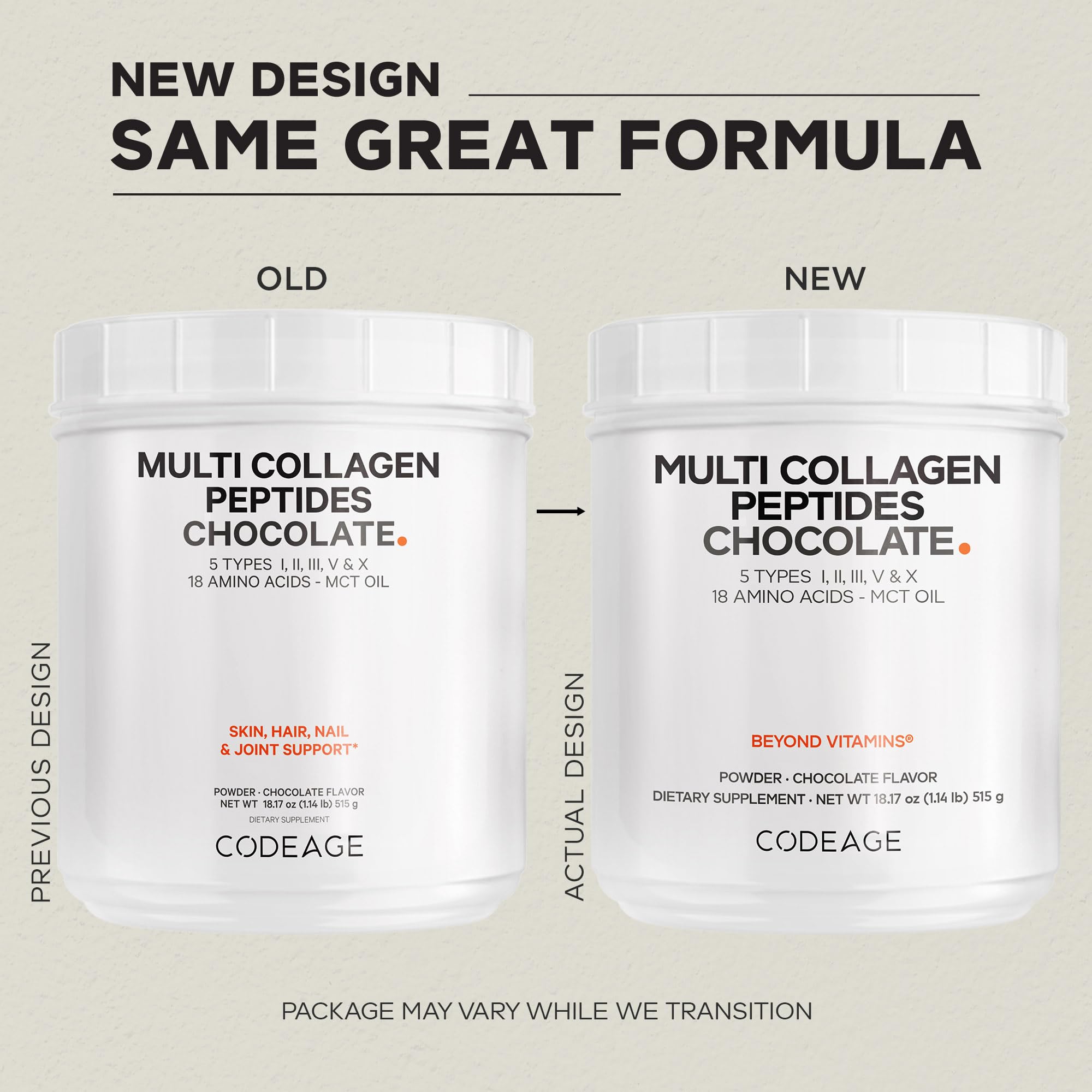 Codeage Multi Collagen Chocolate Protein Powder - Hydrolyzed Bovine Collagen Peptides, 5 Collagen Types & MCT Oil - Collagen Creamer, Chocolate Collagen Peptides - Protein Shakes - Non-GMO - 18.17 oz CodeageAu supplements