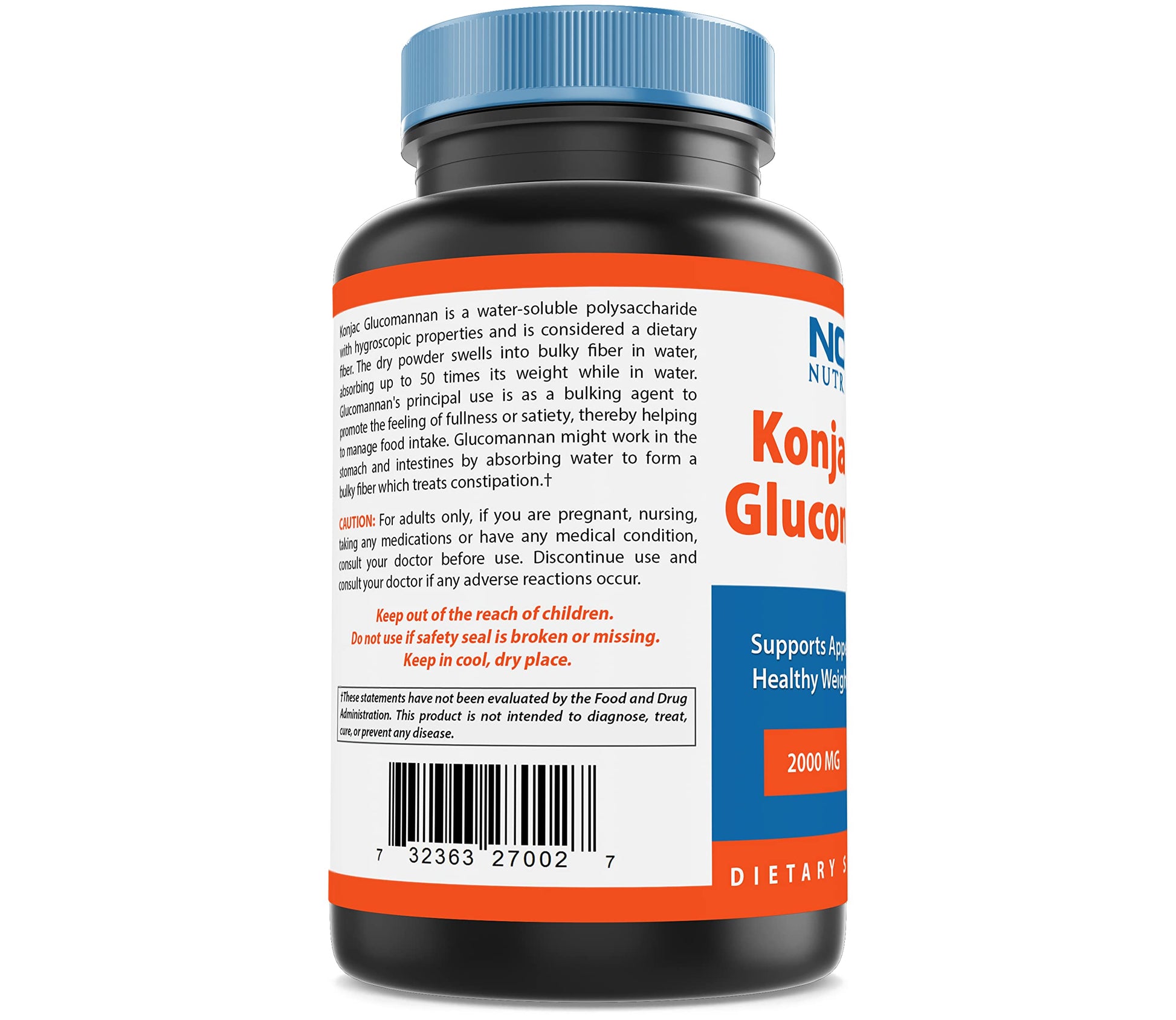 Nova Nutritions 2 Pack Konjac Root Glucomannan Capsules 2000 mg/Serving Veggie Caps Nova NutritionsUS supplements