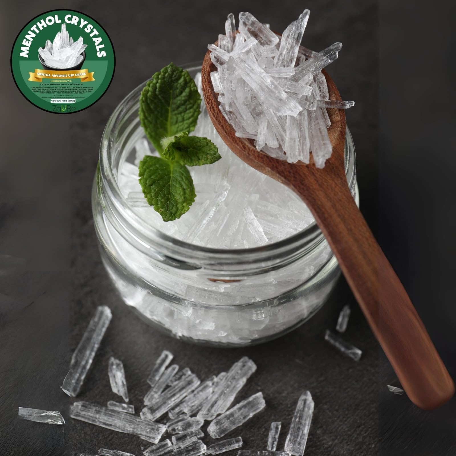 ZAVBE 1LB Menthol Crystal Mentha Arvensis Pure Natural in Resealable Bag USP Food Grade ZAVBEAu supplements