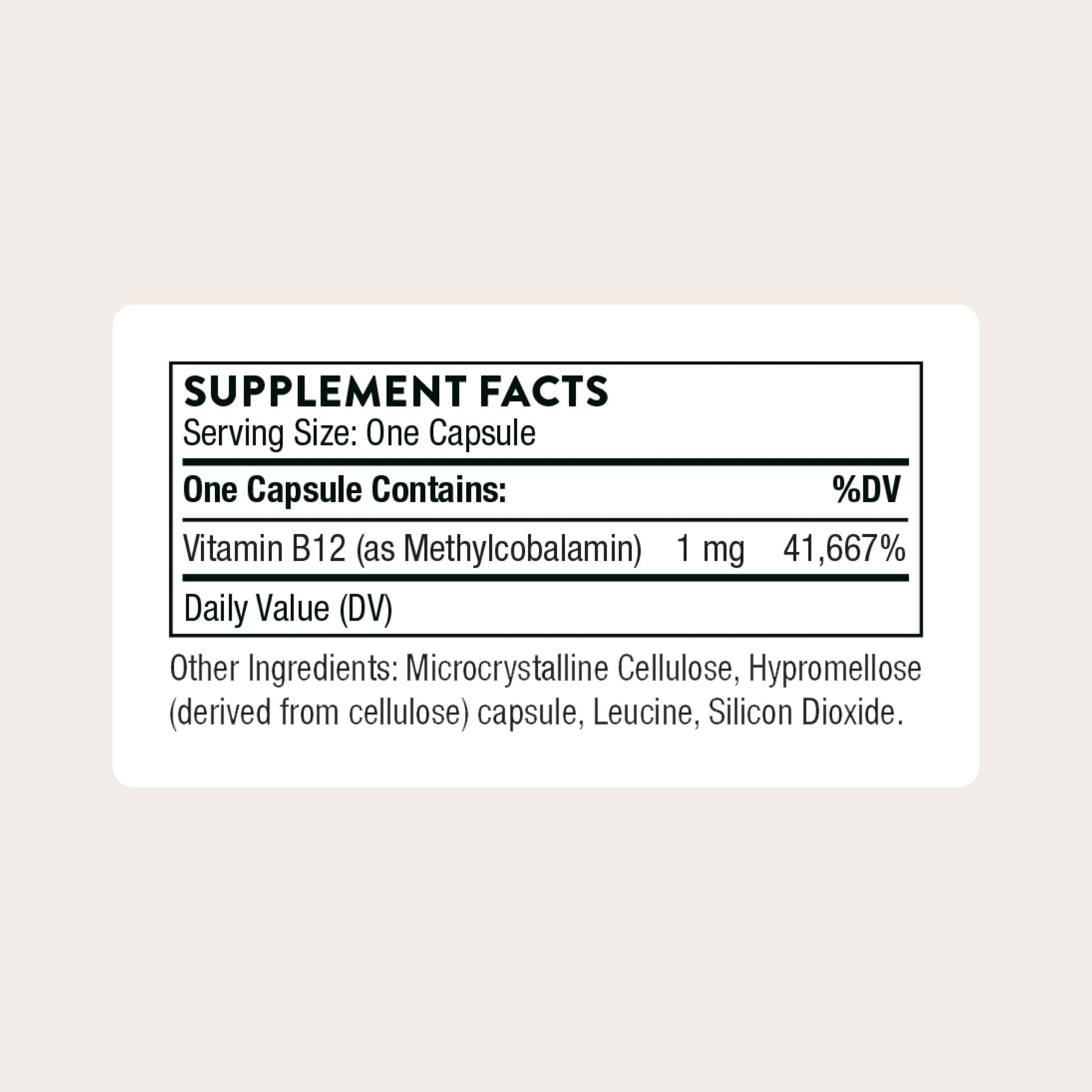 THORNE - Vitamin B12 - as Methylcobalamin - Supports Heart & Nerve Health, Blood Cell Function, Healthy Sleep & Methylation* - Gluten, Dairy & Soy-Free - 60 Servings THORNEAu supplements