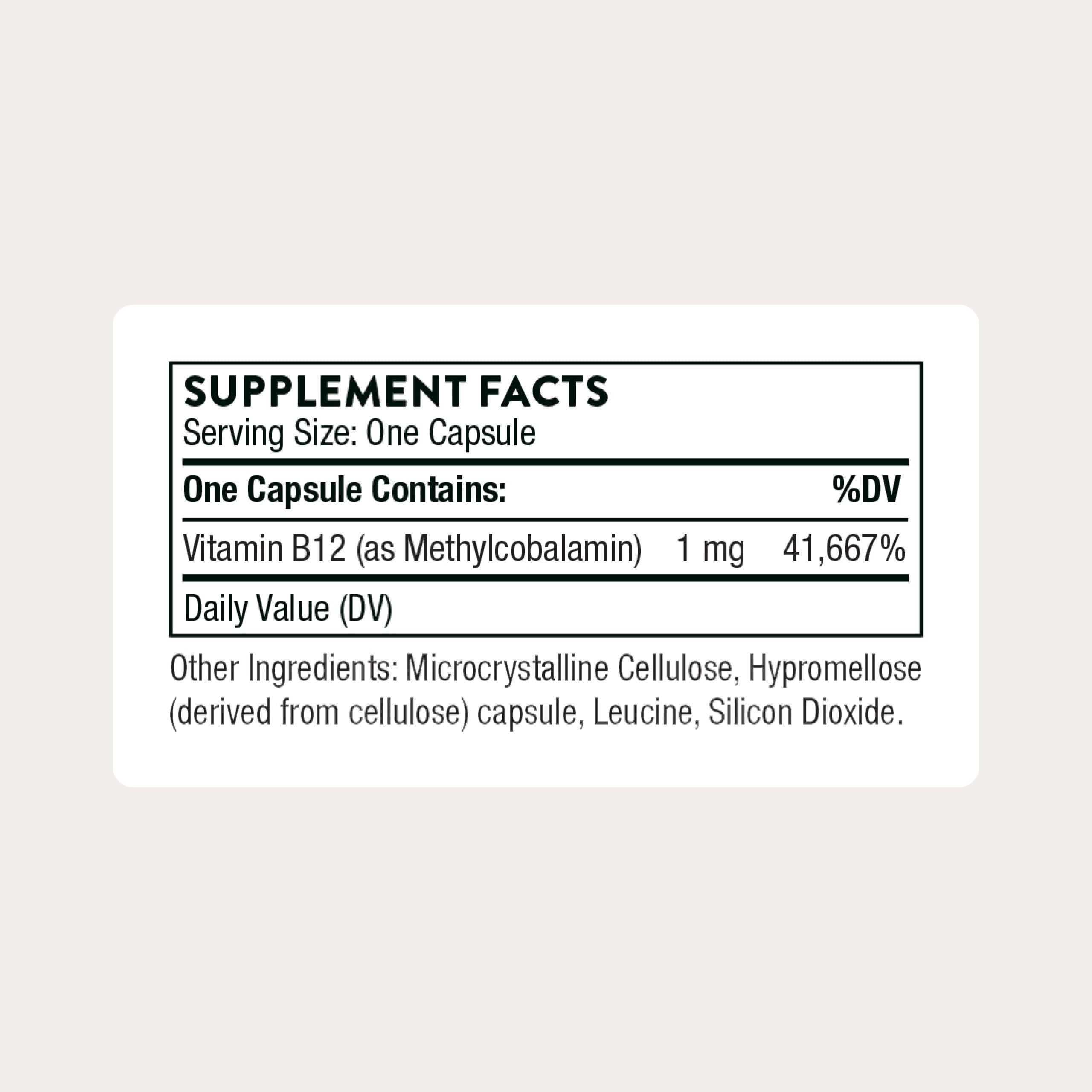 THORNE - Vitamin B12 - as Methylcobalamin - Supports Heart & Nerve Health, Blood Cell Function, Healthy Sleep & Methylation* - Gluten, Dairy & Soy-Free - 60 Servings THORNEAu supplements