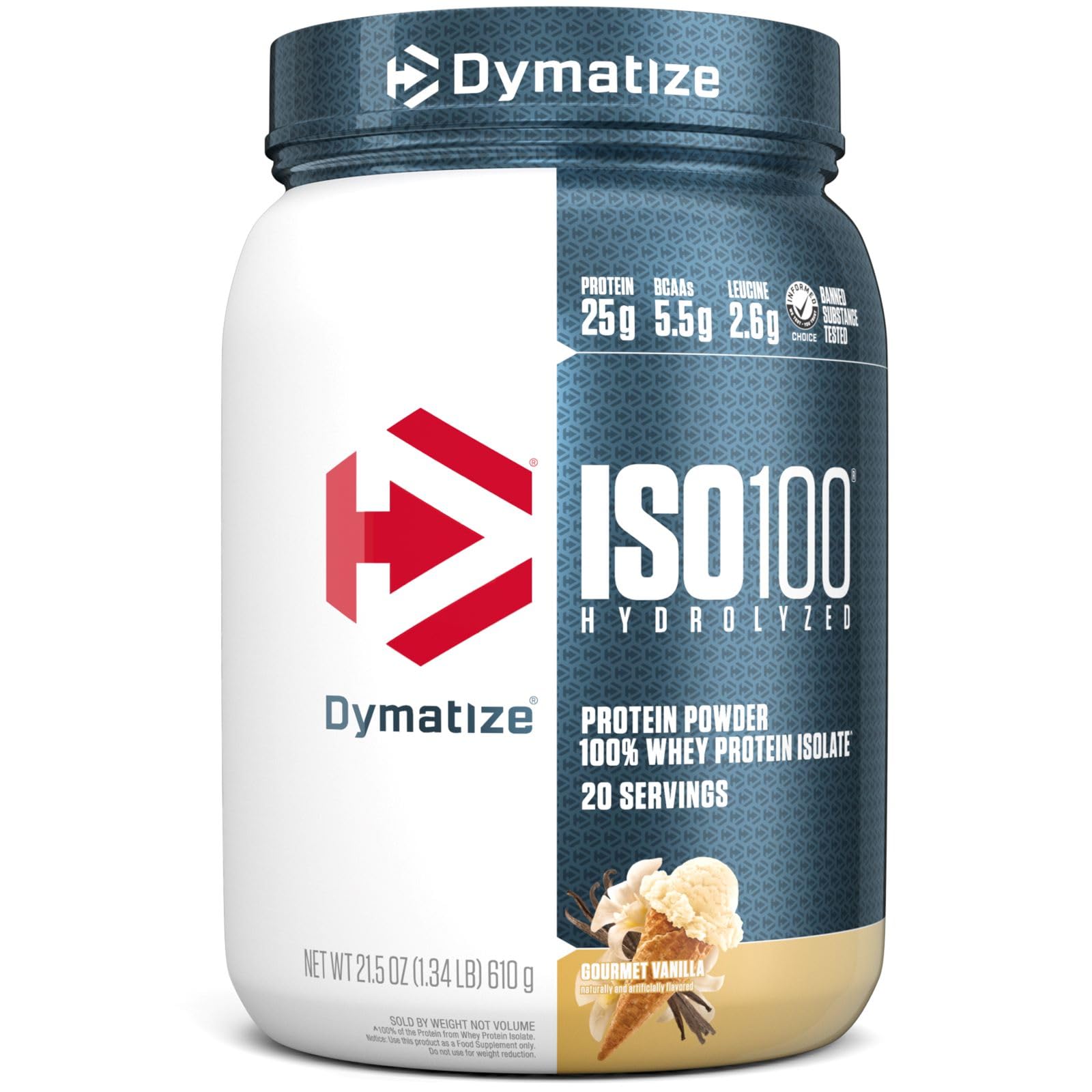 Dymatize ISO100 Hydrolyzed Protein Powder, 100% Whey Isolate , 25g of Protein, 5.5g DymatizeUS supplements