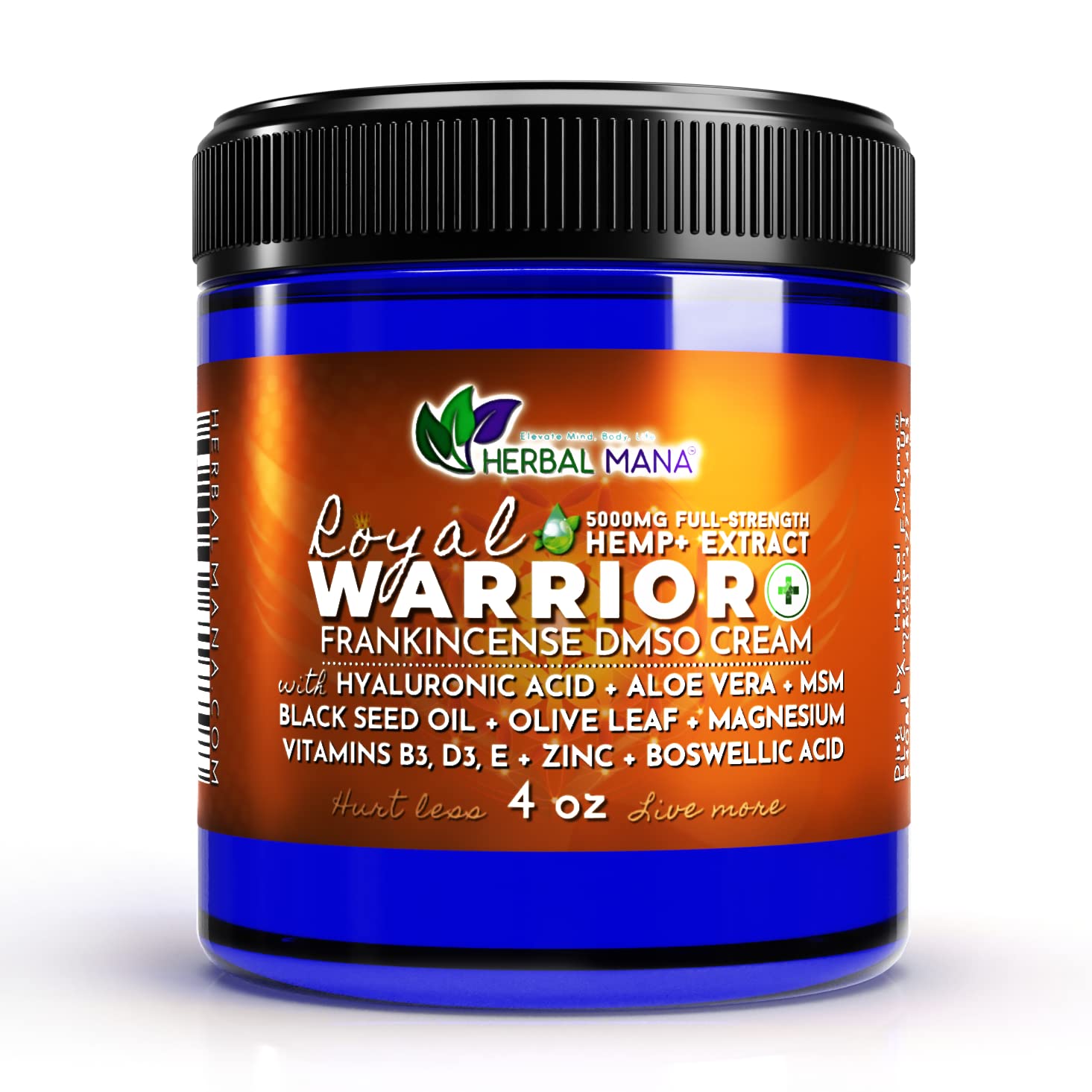 Herbal Mana Royal Warrior with 5000mg Hemp Lotion - 99.9% Pure DMSO Cream Herbal ManaAu supplements