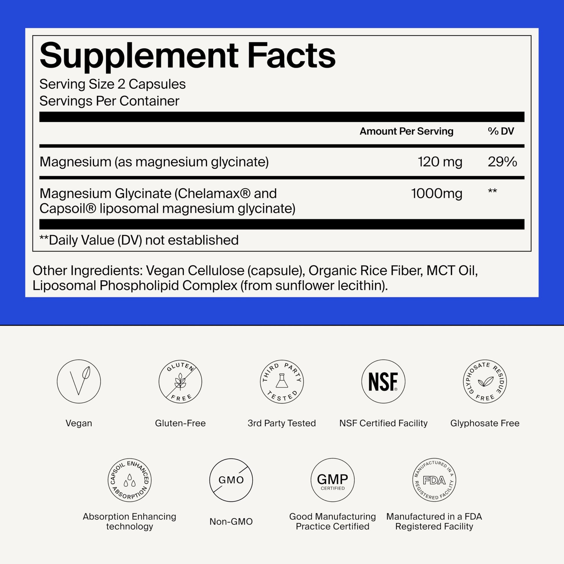 Magnesium Glycinate 1000mg - Liposomal Magnesium Bisglycinate for Max Absorption - Extra Strength to Support Body and Mind, Non-Laxative, Vegan, Gluten-Free - 120 Capsules The Absorption CompanyAu supplements