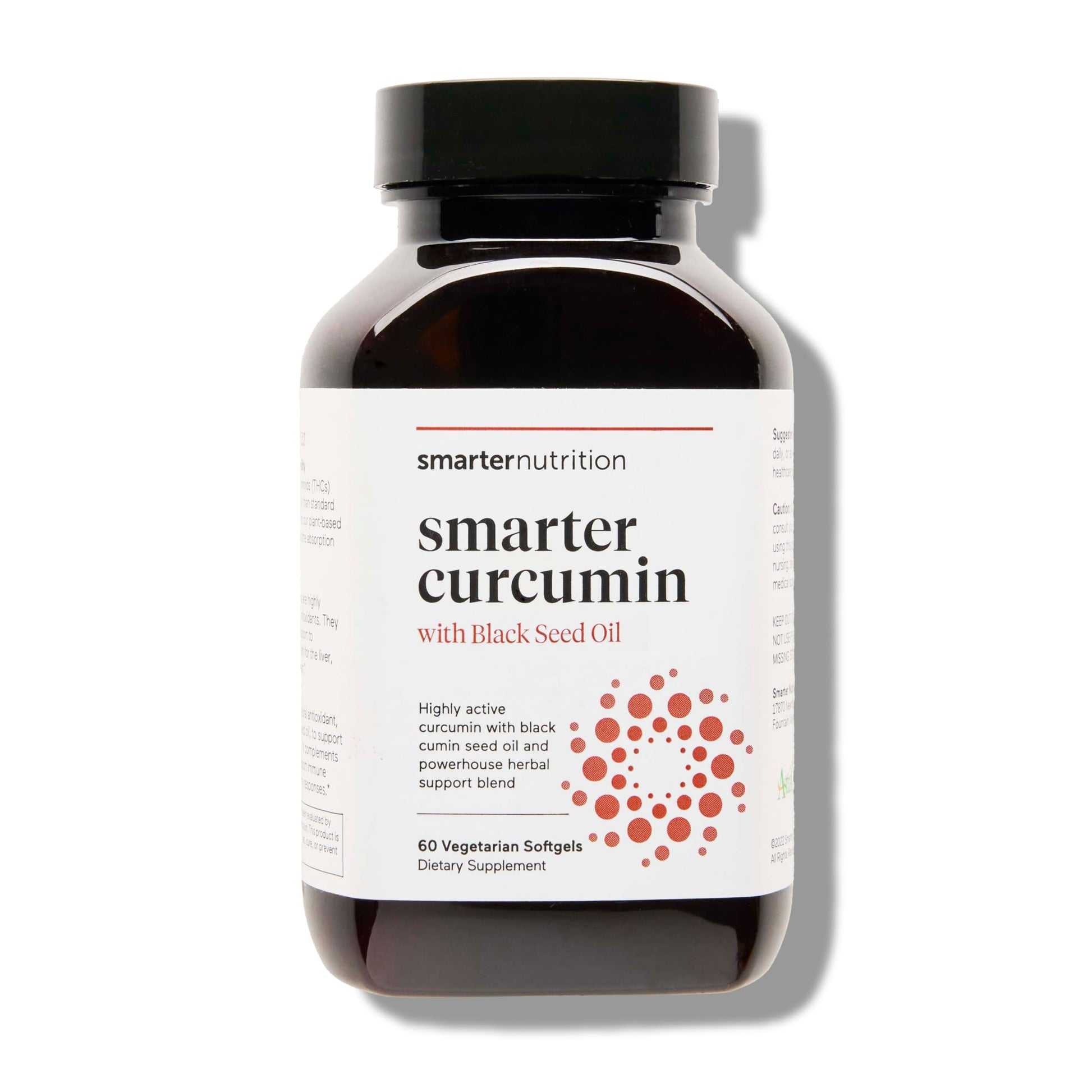 SMARTERNUTRITION Curcumin Softgels - Vegan High Absorption 400 mg Turmeric Supplement + Black Seed Oil & Ginger - 95% Tetrahydrocurcuminoids Non-GMO, USA Manufactured - 60 Ct[30 Servings] SMARTERNUTRITIONAu supplements