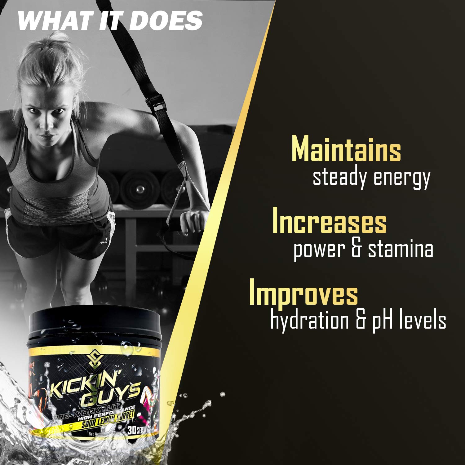 Kickin' Guys Pre Workout Powder Sports Nutrition Supplement - Explode Energy & Performance Yulian Svitolin LLCAu supplements