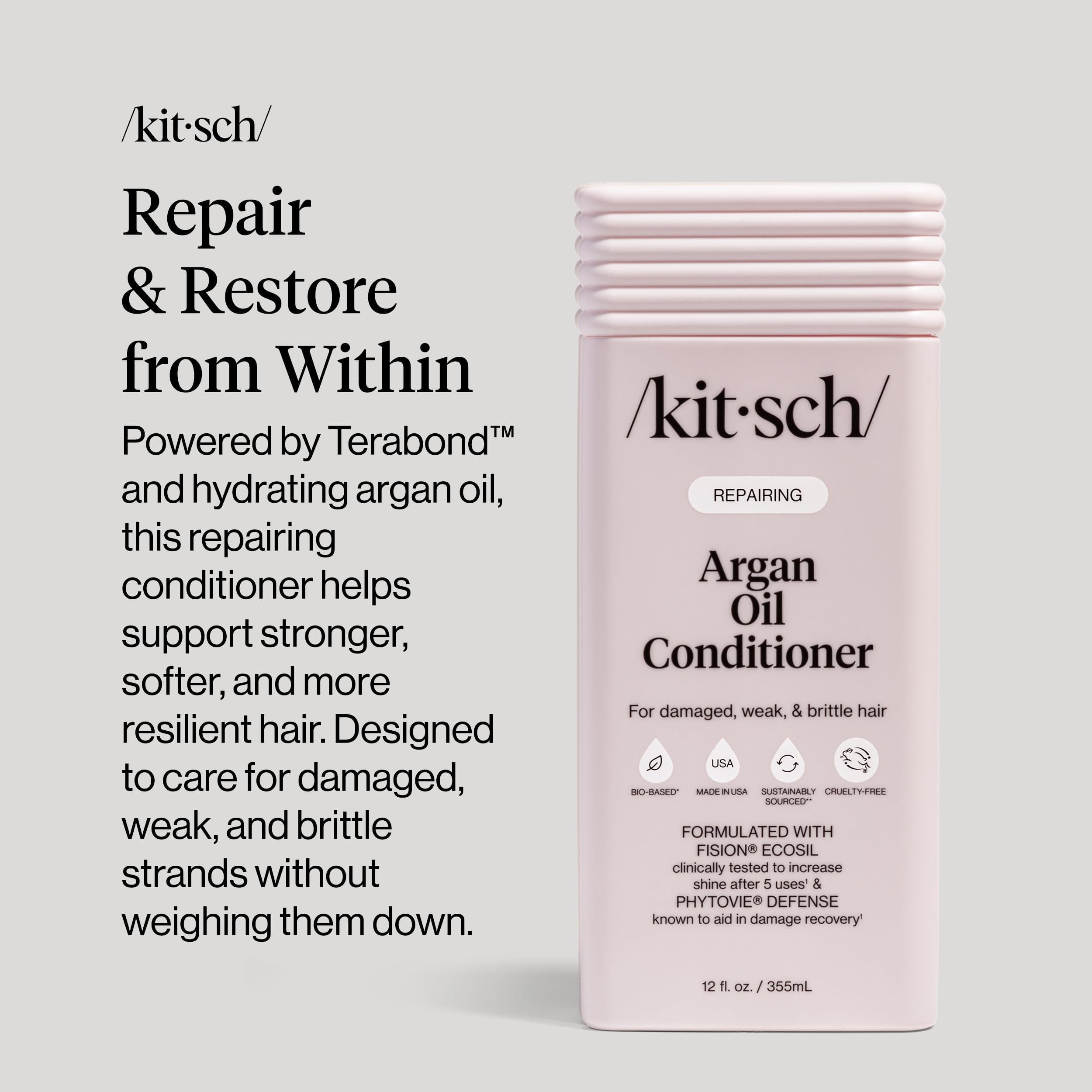 Kitsch Repairing Argan Oil Liquid Conditioner for Women & Men – Argan Oil for Hair, For Shine, Smoothness & Damage Recovery, Hair Repair – Clean, Color-Safe Hair Care - 12.3 oz KitschAu supplements