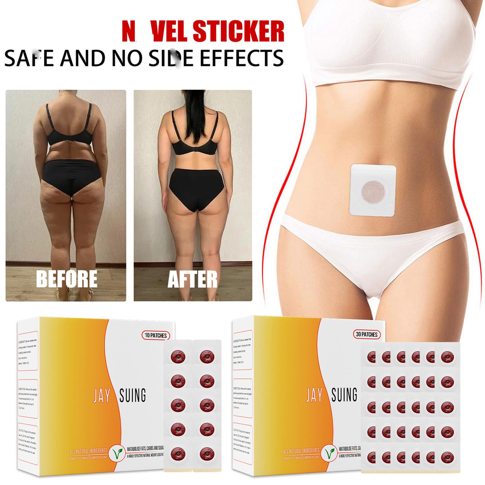 30Pcs Belly Patch, Waterproof Stickers for Women Girls, Natural Belly Sticker for Women and Men RosardenAu supplements